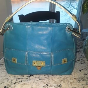 Turquoise Leather Bag by Tommy Hilfiger